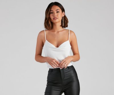 TableClothsUs Class Act Cowl Neck Cami Top